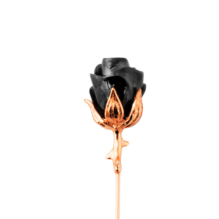 Black Rose Lapel Pin Image 3