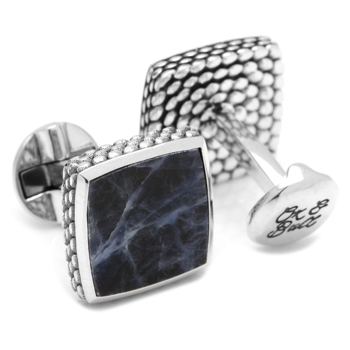 Sterling Classic Scaled Lapis Cufflinks Image 2