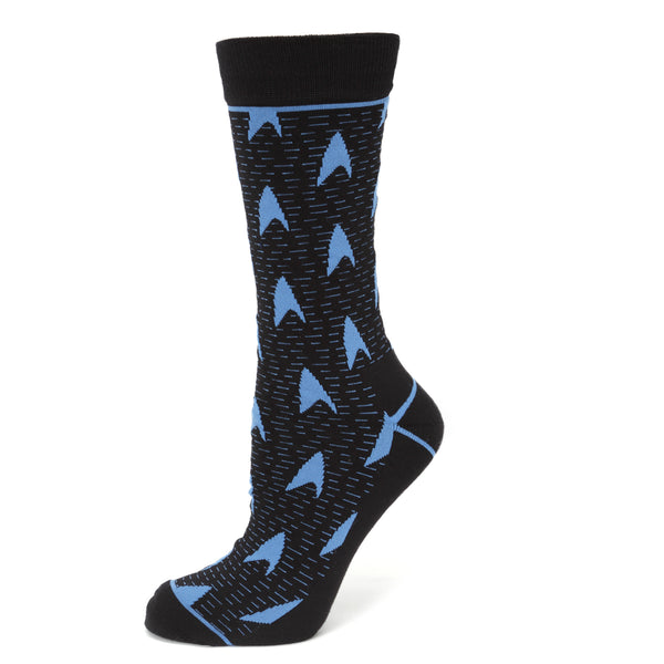 Star Trek Blue Delta Shield Black Men's Socks Image 1