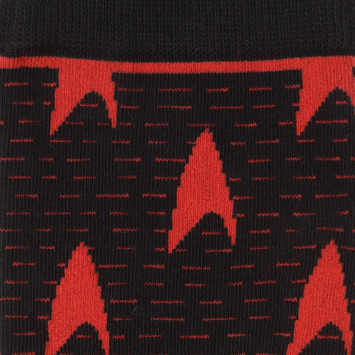 Star Trek Red Delta Shield Black Men's Socks Image 3