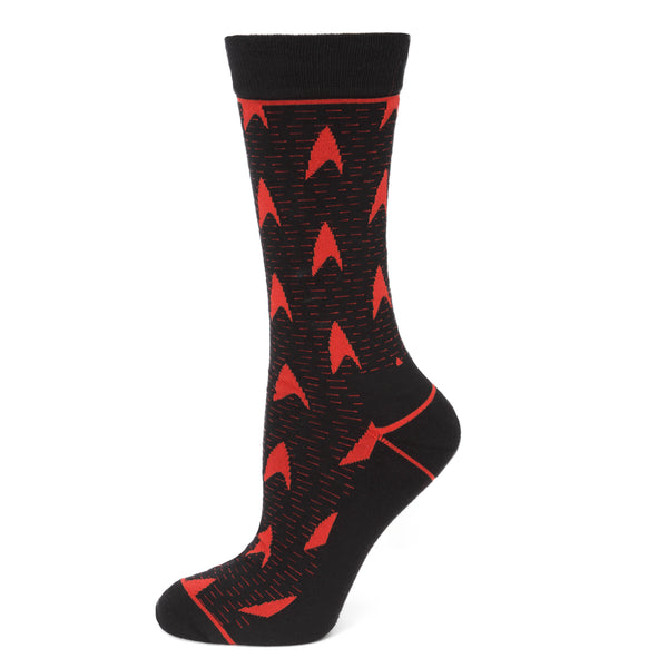 Star Trek Red Delta Shield Black Men's Socks Image 1