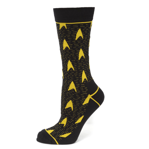 Star Trek Yellow Delta Shield Black Men's Socks Image 1