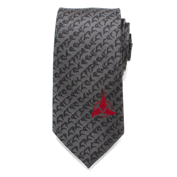 Klingon Grey Men's Tie Image 3