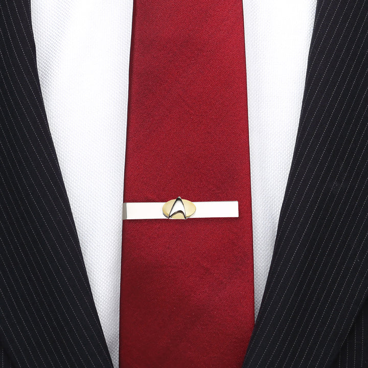 Star Trek Two Tone Delta Shield Cufflinks Tie Bar Gift Set Image 6