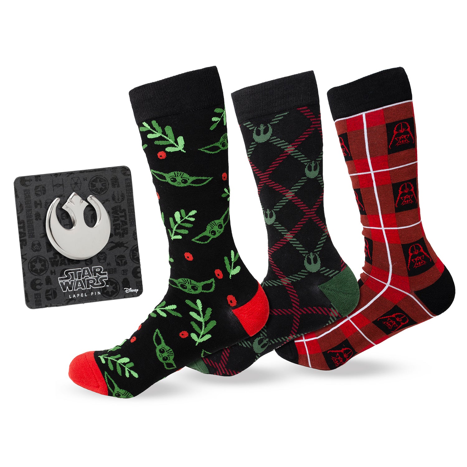 Star Wars Rebel Alliance Holiday Dress Socks and Lapel Pin Gift Set Image 1