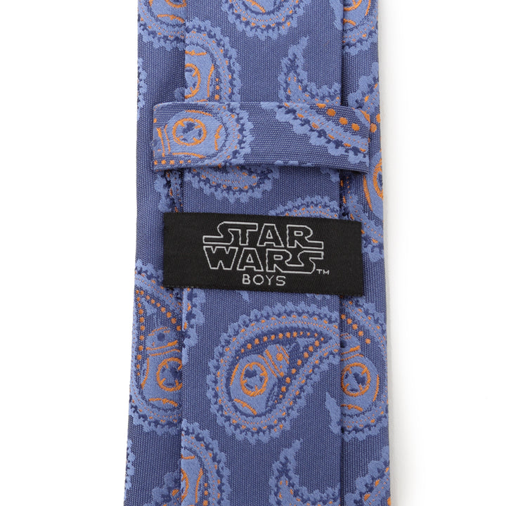 Star Wars BB-8 Paisley Blue Silk Boy's Tie Image 4