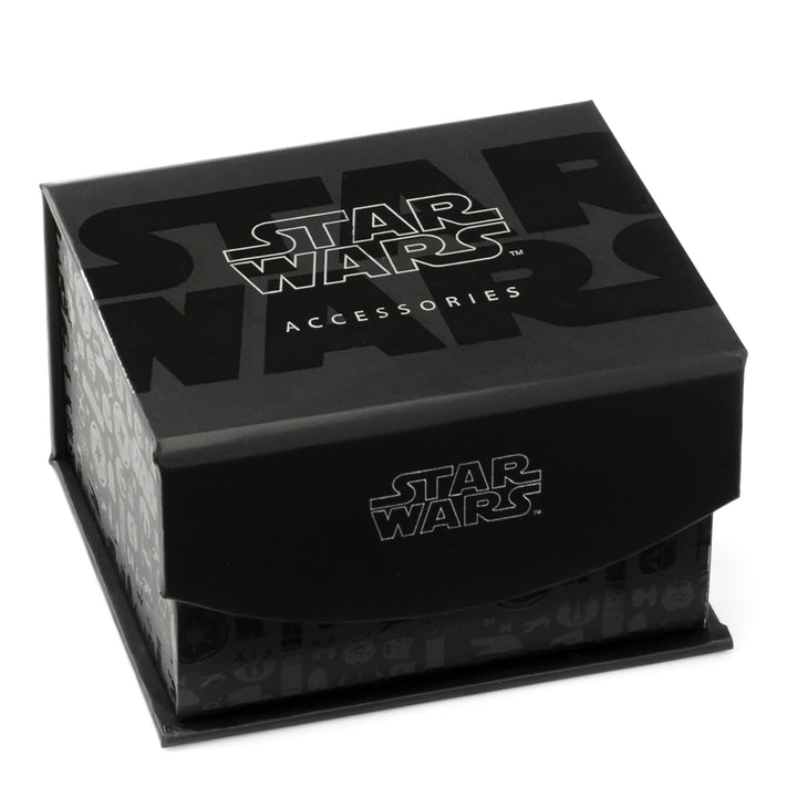 Recessed Matte Darth Vader Head Cufflinks Packaging Image