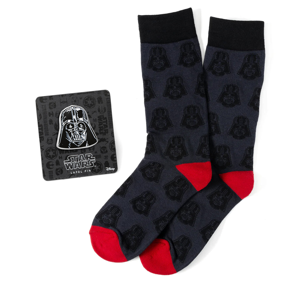 Star Wars Darth Vader Black and Red Dress Sock and Lapel Pin Gift Set Image 1