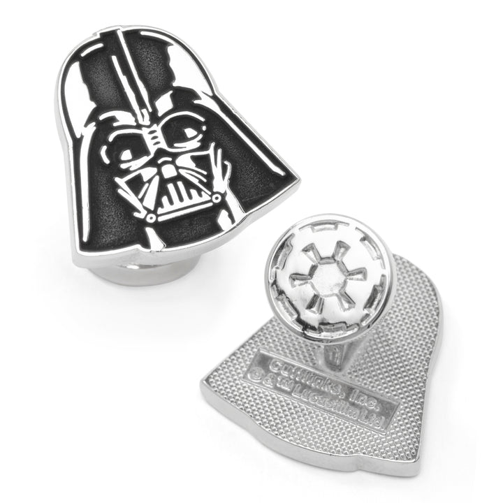 Recessed Matte Darth Vader Head Cufflinks Image 2