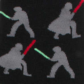Vader v. Luke Lightsaber Battle Black Socks Image 3