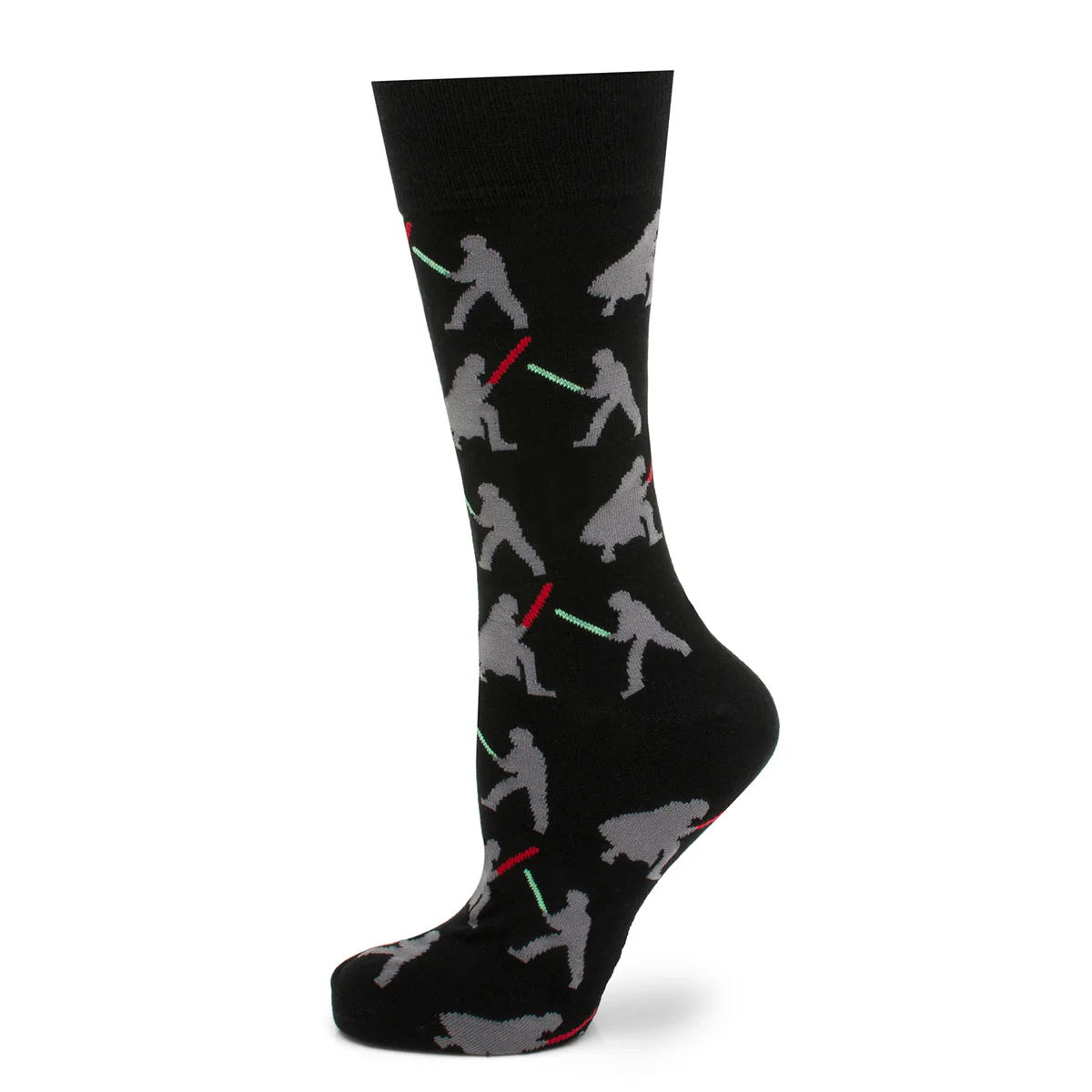 Star Wars Darth Vader and Luke Skywalker LIGHTSABER Battle Black Dress Socks and Darth Vader Lapel Pin Gift Set Image 2
