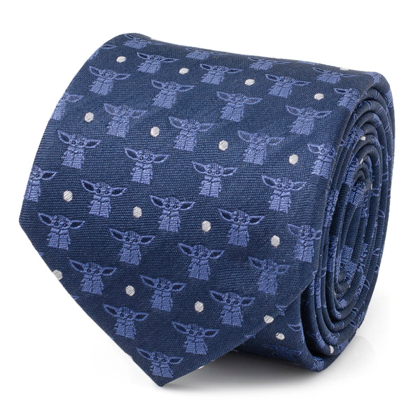 Star Wars - Grogu Navy Blue Men's Tie Image 1