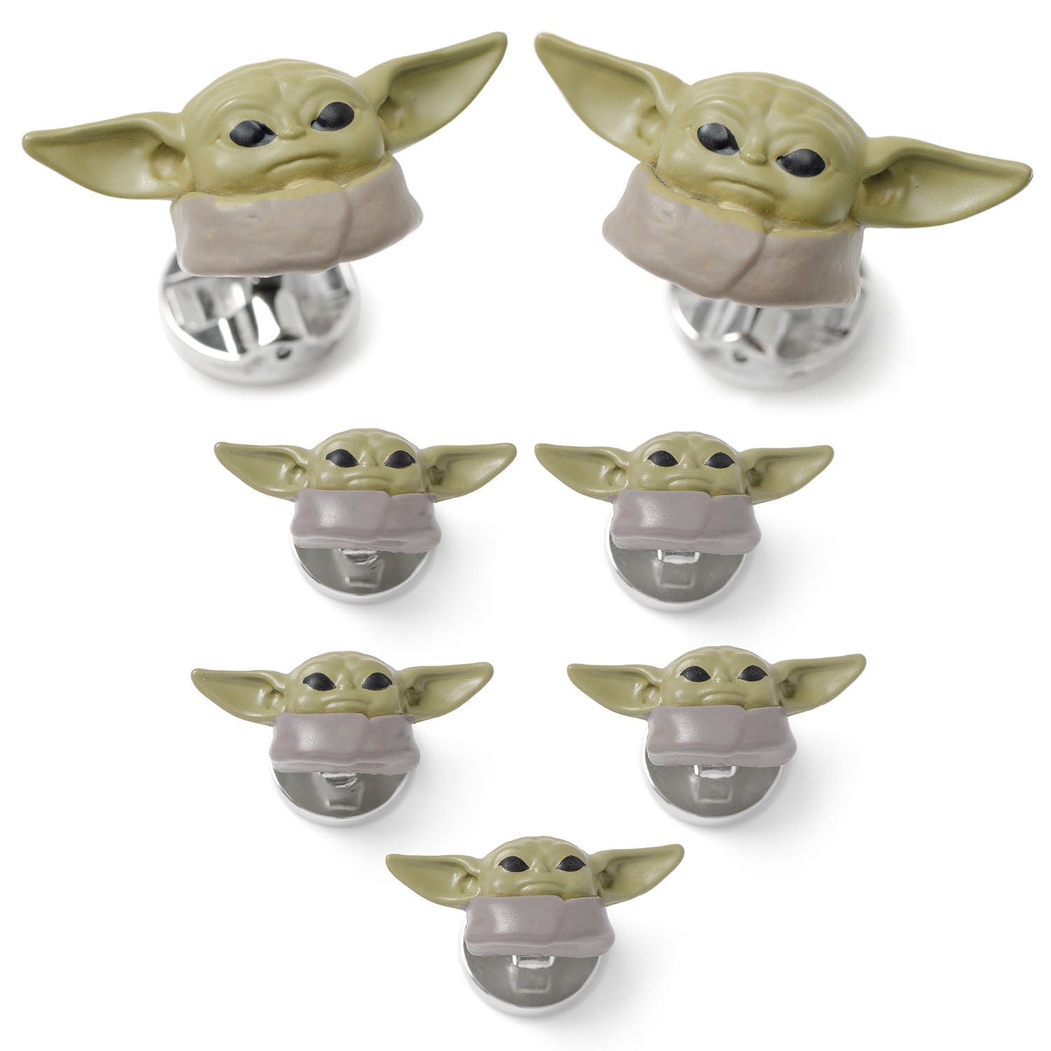 Star Wars Grogu 3D Cufflinks and 5-Stud Set Image 1