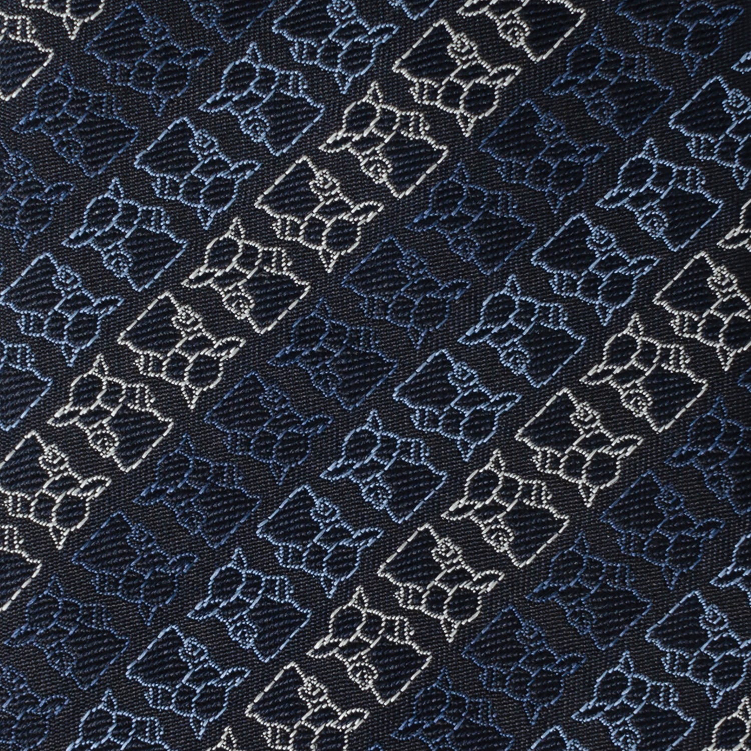 Star Wars Grogu Outline Striped Navy Tie Image 4