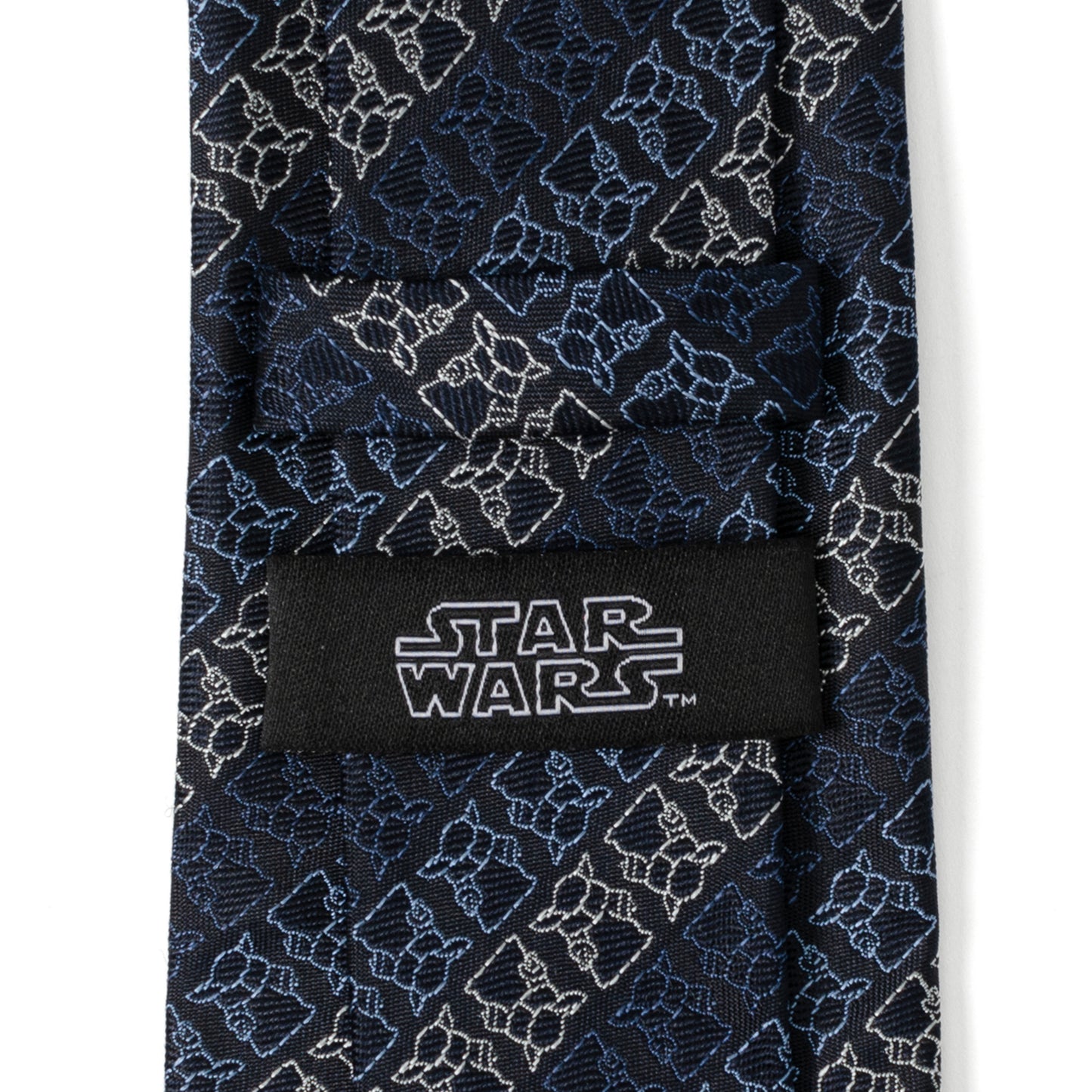 Star Wars Grogu Outline Striped Navy Tie Image 5