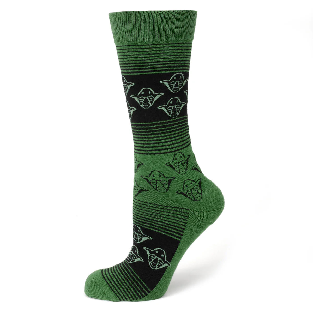 Star Wars Yoda Green and Black Ombre Pattern Dress Socks with Jedi Crest Lapel Pin Image 2