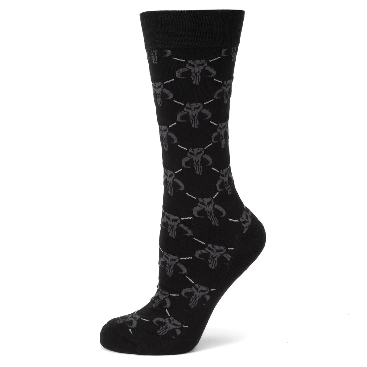 Star Wars Mandalorian Charcoal Gray Dress Socks and Mythosaur Lapel Pin Gift Set Image 2