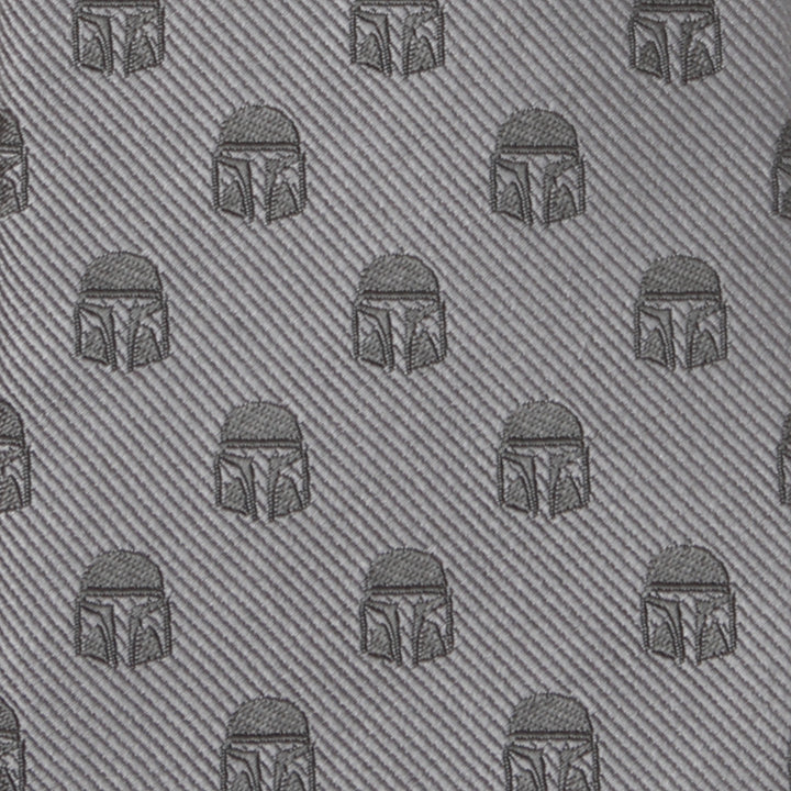 Mandalorian Helmet Gray Men's Tie Image 5