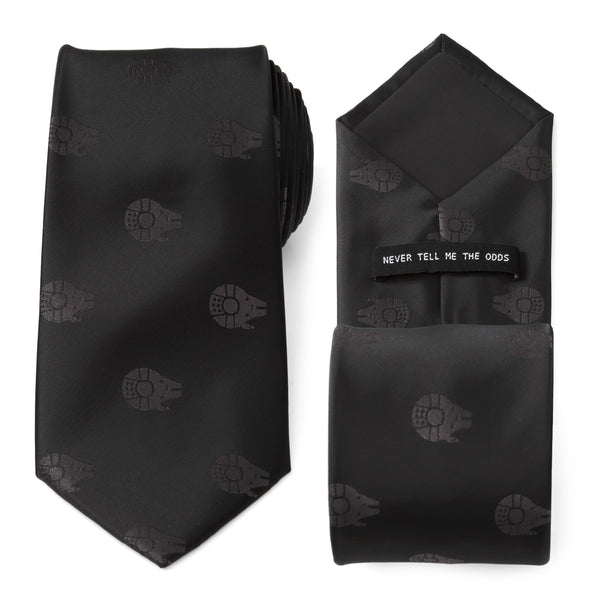 Millennium Falcon Black Tonal Men's Tie Image 1
