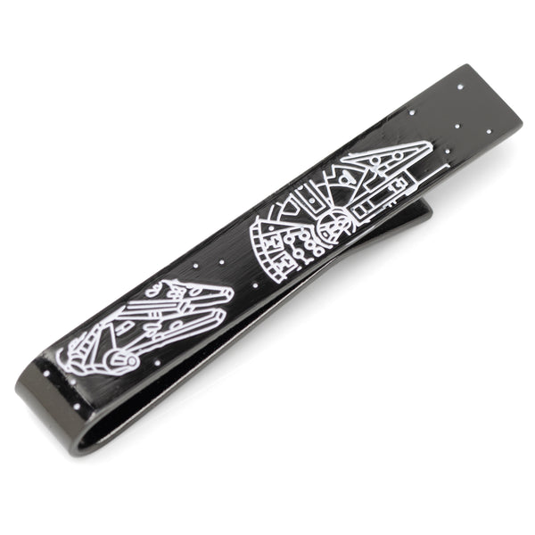 Millennium Falcon Black and White Tie Bar Image 1