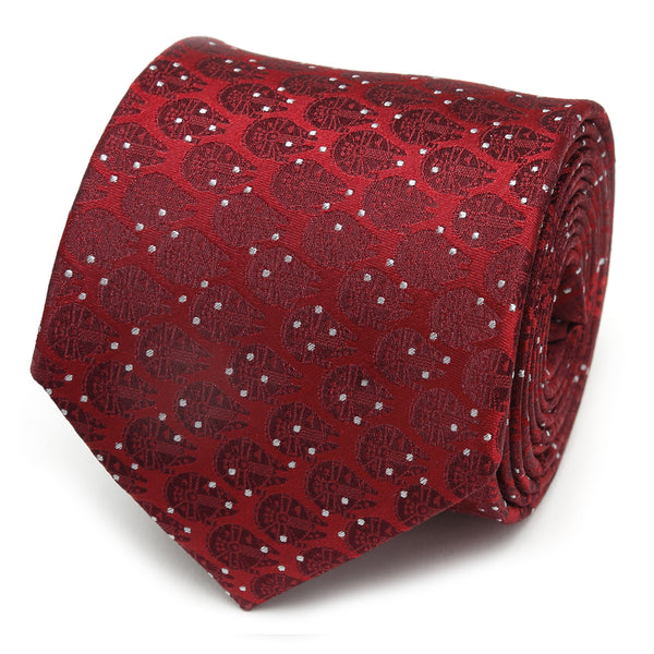 Millennium Falcon Dot Red Men's Tie Image 1