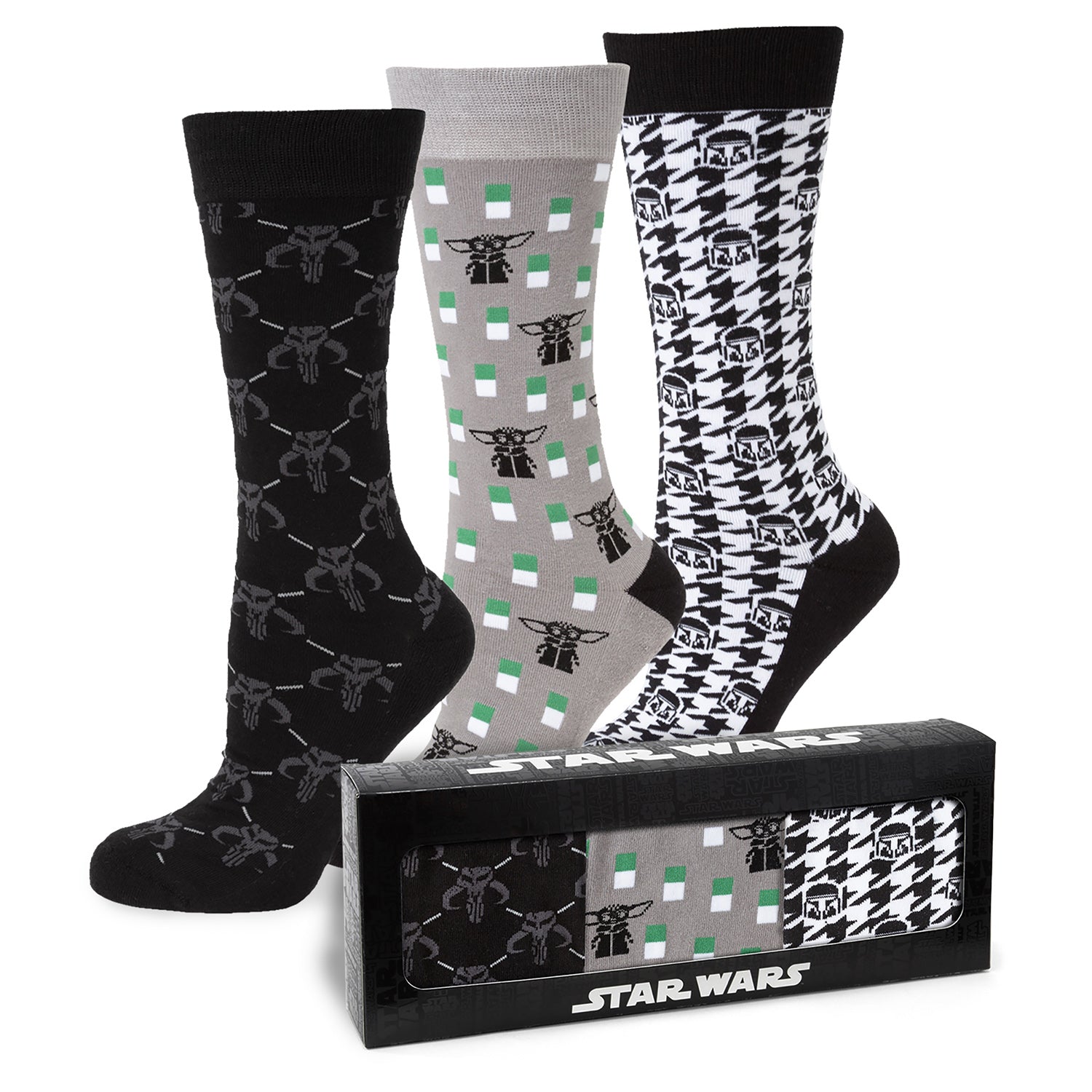 Star Wars Mandalorian Dress Socks 3-Pack and Mythosaur Lapel Pin Gift Set Image 2