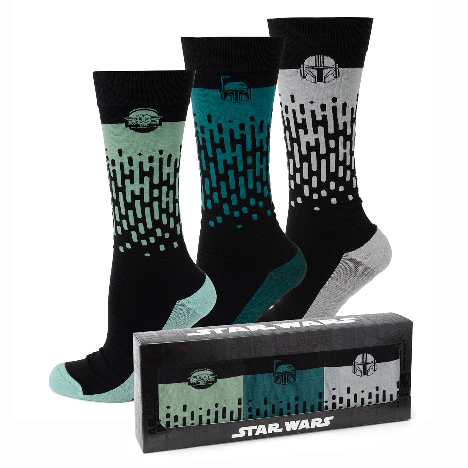 Star Wars Mandalorian 3-Pack Dress Sock and Lapel Pin Gift Set Image 2