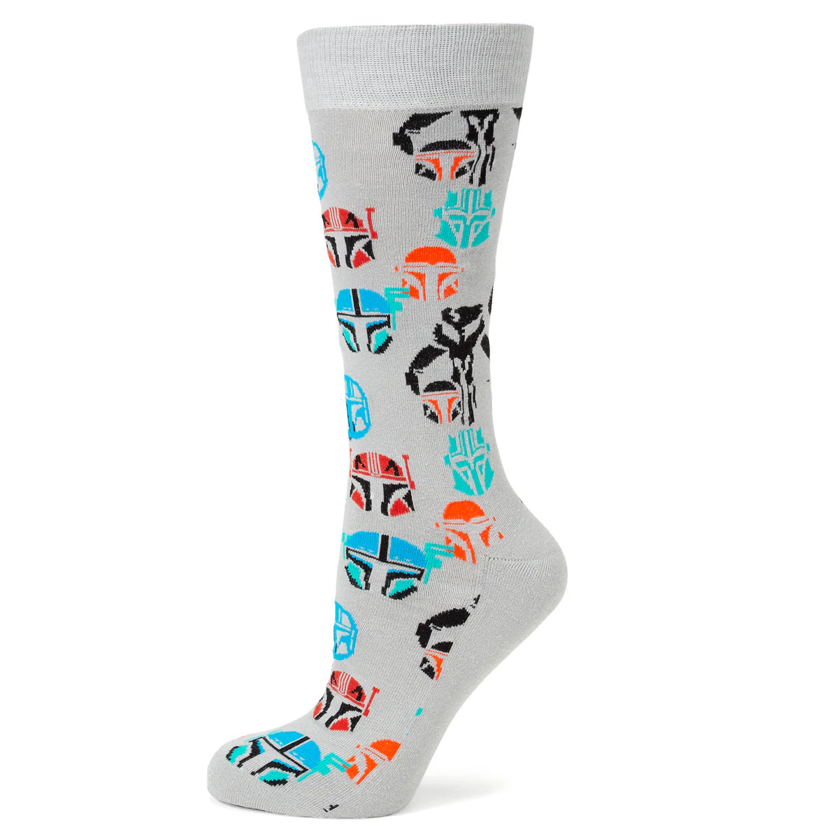 Star Wars Mandalorian and Mythosaur Multicolored Gray Dress Socks and Lapel Pin Gift Set Image 2