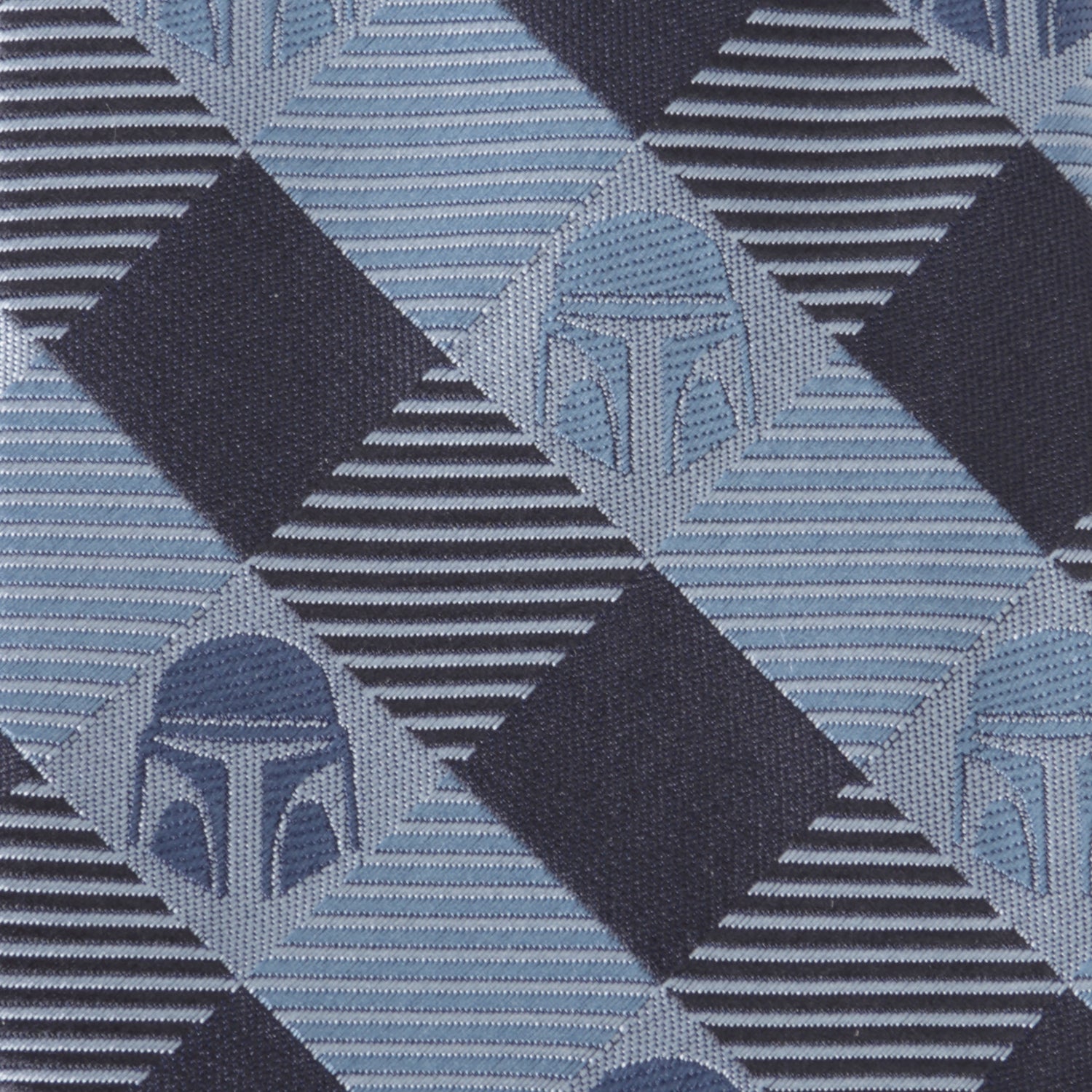 Star Wars Mando Helmet Plaid Check Blue Mens Tie Image 6