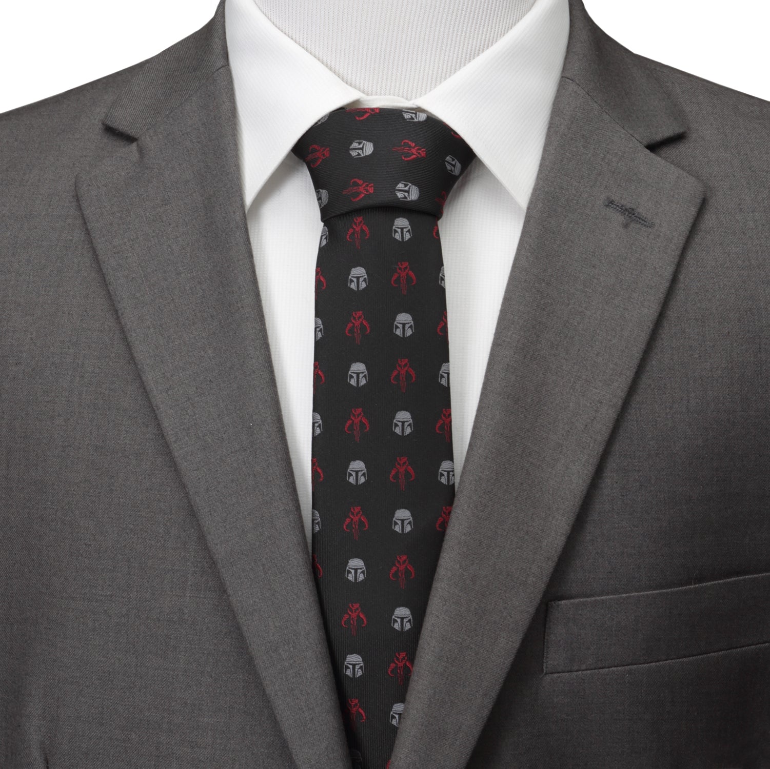 Star Wars Mandalorian & Mythosaur Big & Tall Red Black Tie Image 2