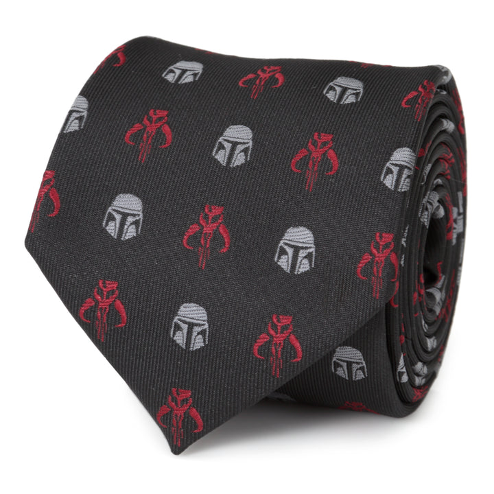 Star Wars Mando Black Red Men's Tie Image 3