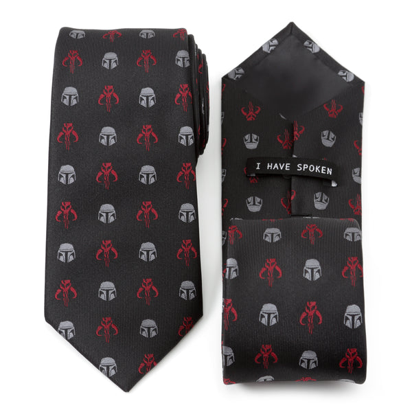 Star Wars Mando Black Red Men's Tie Image 1