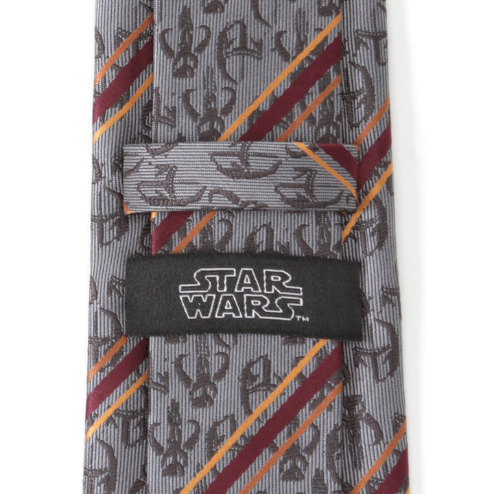 Star Wars Mando Stripe Gray Men's Tie Image 4