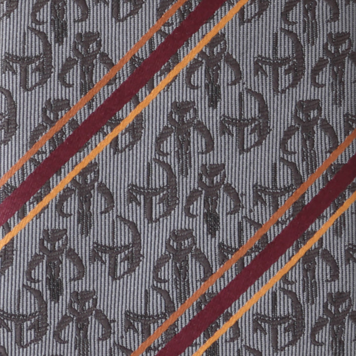 Star Wars Mando Stripe Gray Men's Tie Image 5
