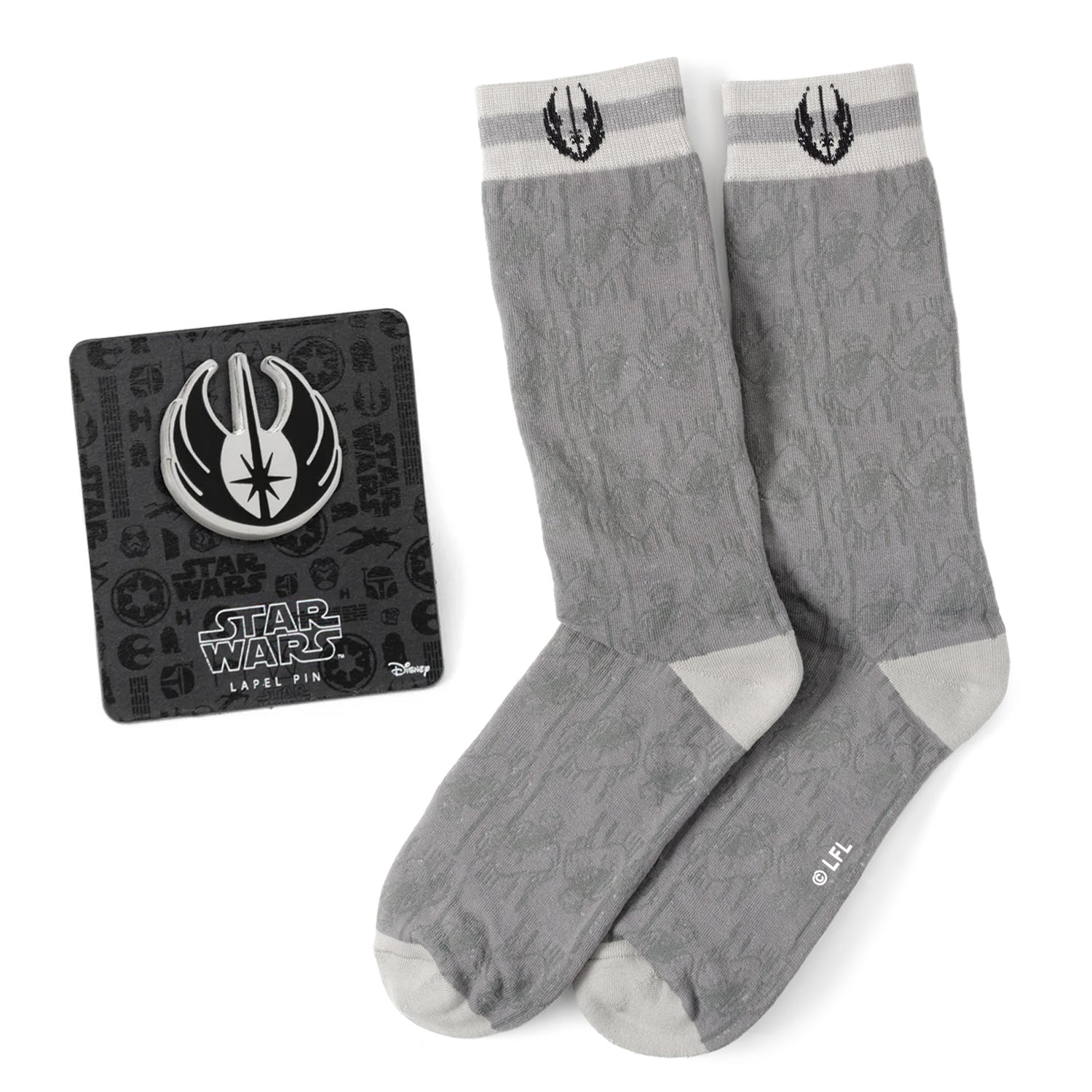 Star Wars Obi-Wan Kenobi Gray Socks and Lapel Pin Gift Set Image 1