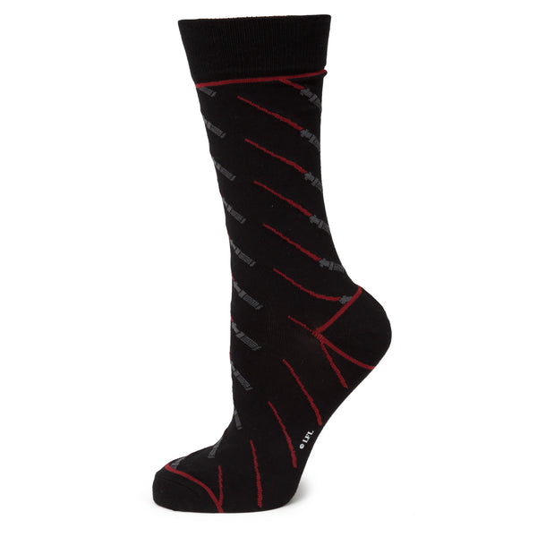 Star Wars Red Lightsaber Black Men's Socks Image 1