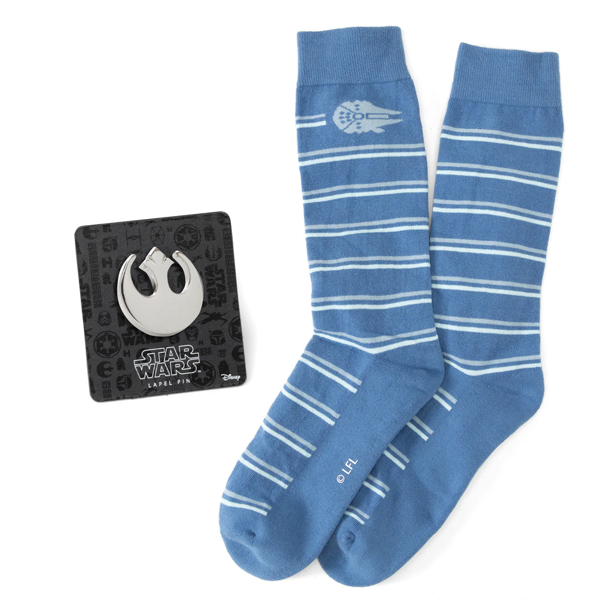 Star Wars Millennium Falcon Blue Striped Tie Image 1