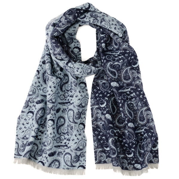 Vader Paisley Blue and Gray Scarf Image 1