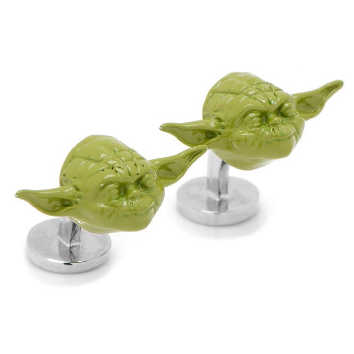 3D Green Yoda Head Cufflinks Image 2