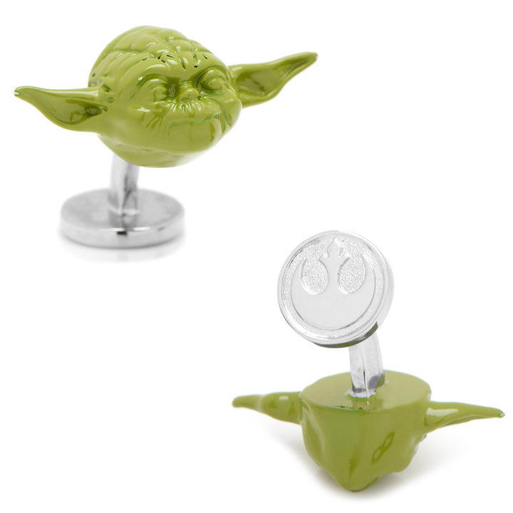 3D Green Yoda Head Cufflinks Image 1