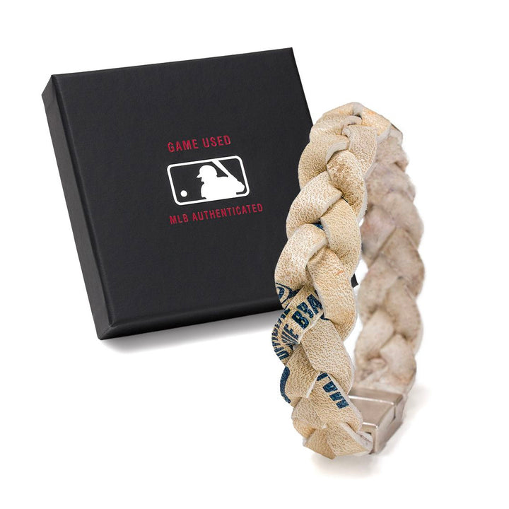 Los Angeles Dodgers Game Used Baseball Leather Bracelet Image 3