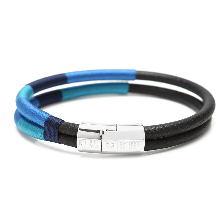 Cobra Masai Silver Bracelet Blue Tones 18cm Image 2