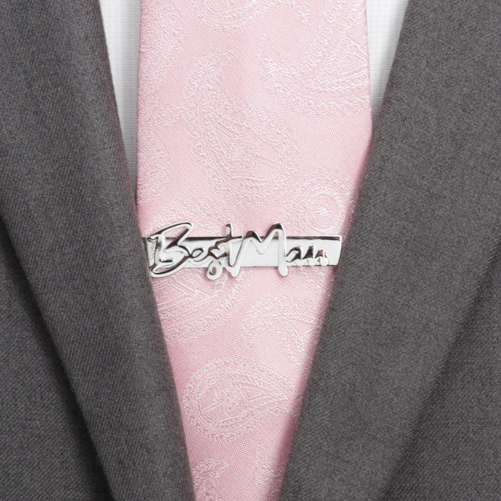Cufflinks, Inc Best Man Silver Tie Bar Image 2