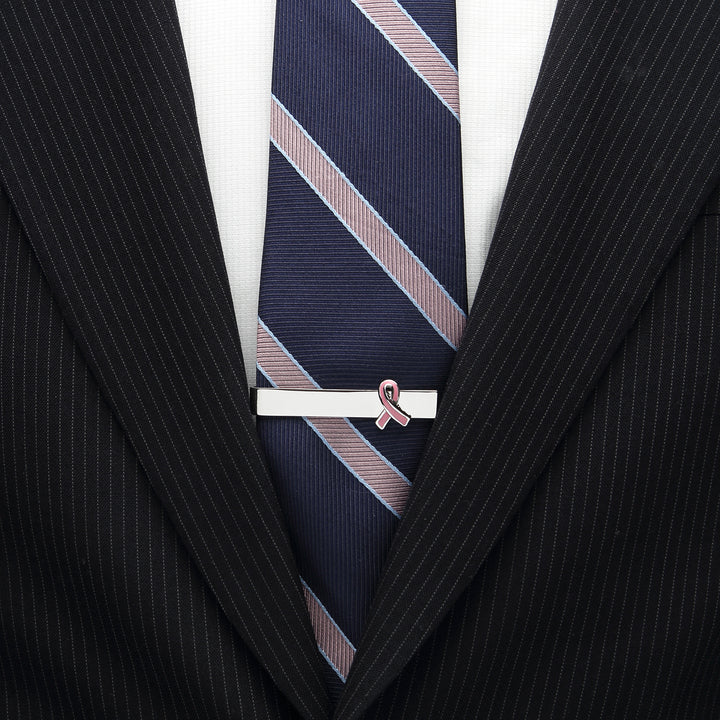 Pink Ribbon Tie Bar Image 2