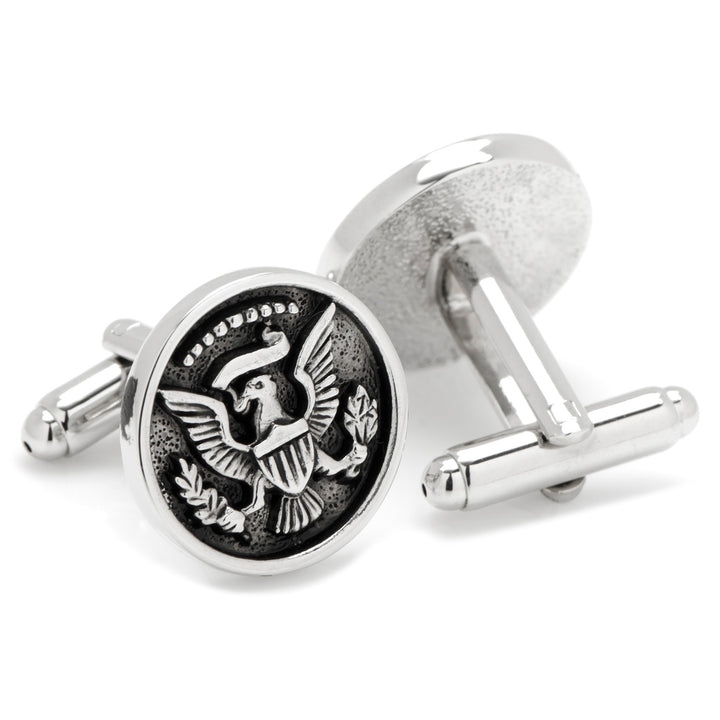 Silver Antiqued Presidential Seal Cufflinks Image 2