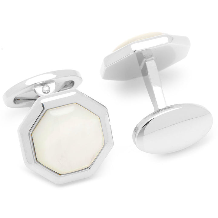 Octagon Mother of Pearl Tuxedo Cufflinks and Studs Image 2