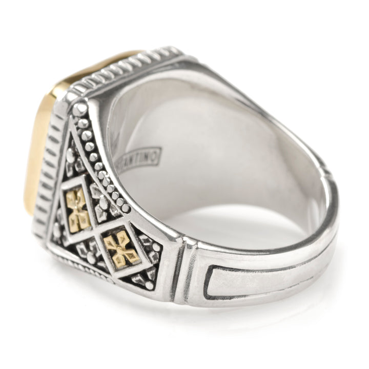 Sterling Silver & 18k Gold Black Onyx Ring Image 3
