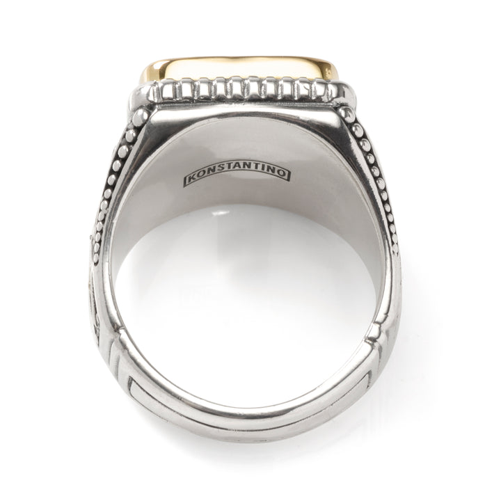 Sterling Silver & 18k Gold Black Onyx Ring Image 5