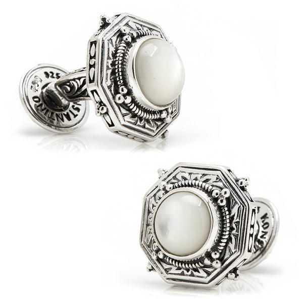 Konstantino Mother of Pearl Cabochon Cufflinks Image 1