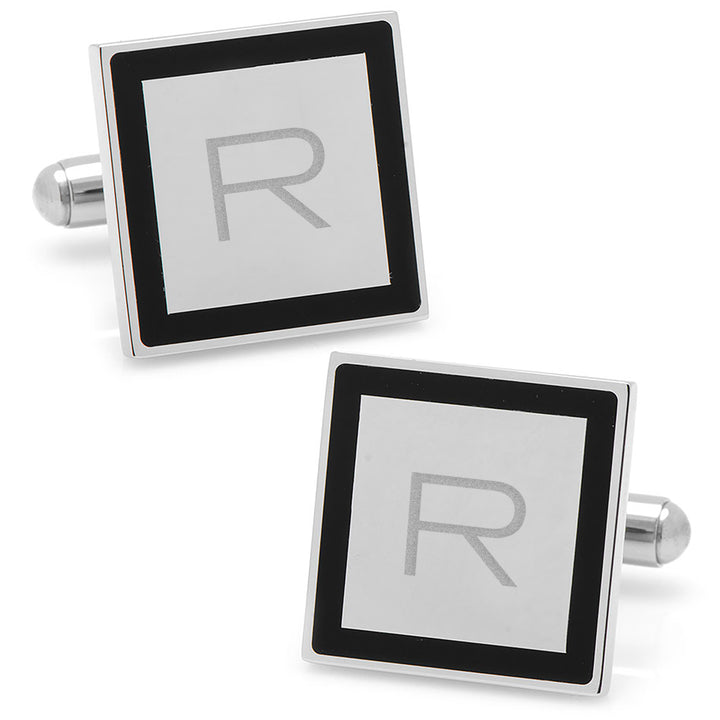 Stainless Steel Square Engravable Framed Cufflinks Image 4